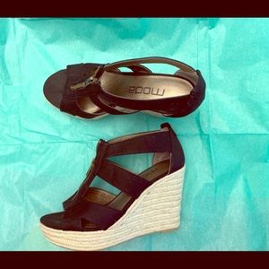 Black Wedge Espadrille